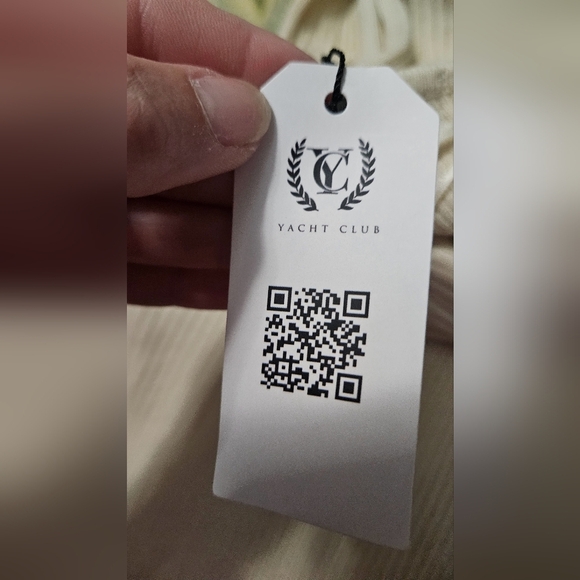 YACHT CLUB Knit One Shoulder Side Slit Midi Dress In Beige. Size S/M NWT - Picture 4 of 13